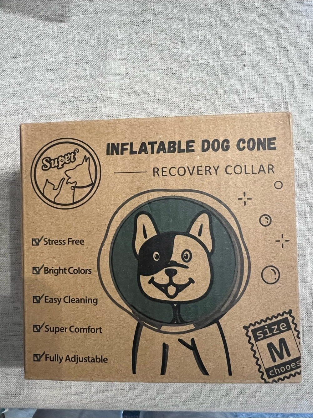Inflatable Dog Cone Recovery Collar - Green (M)